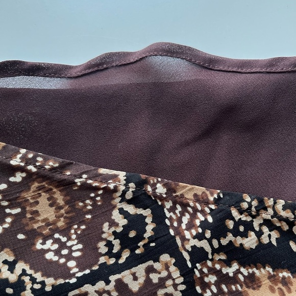 Kasper Boho Midi Skirt Size 8 – Brown & Black Geometric Print - Picture 3 of 5